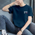 A short-sleeved T-shirt base layer with a round neck is versatile and casual