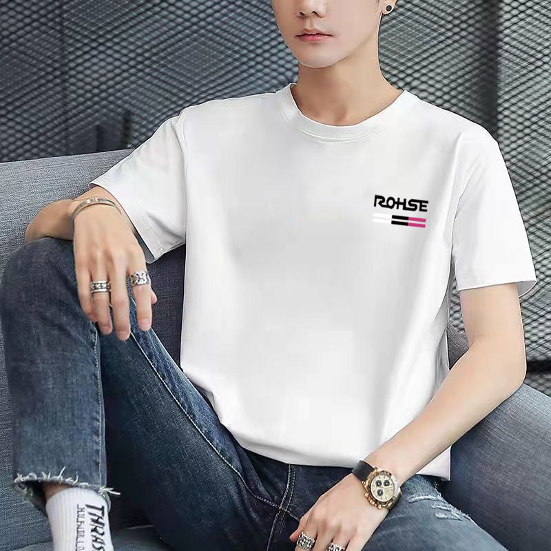 A short-sleeved T-shirt base layer with a round neck is versatile and casual