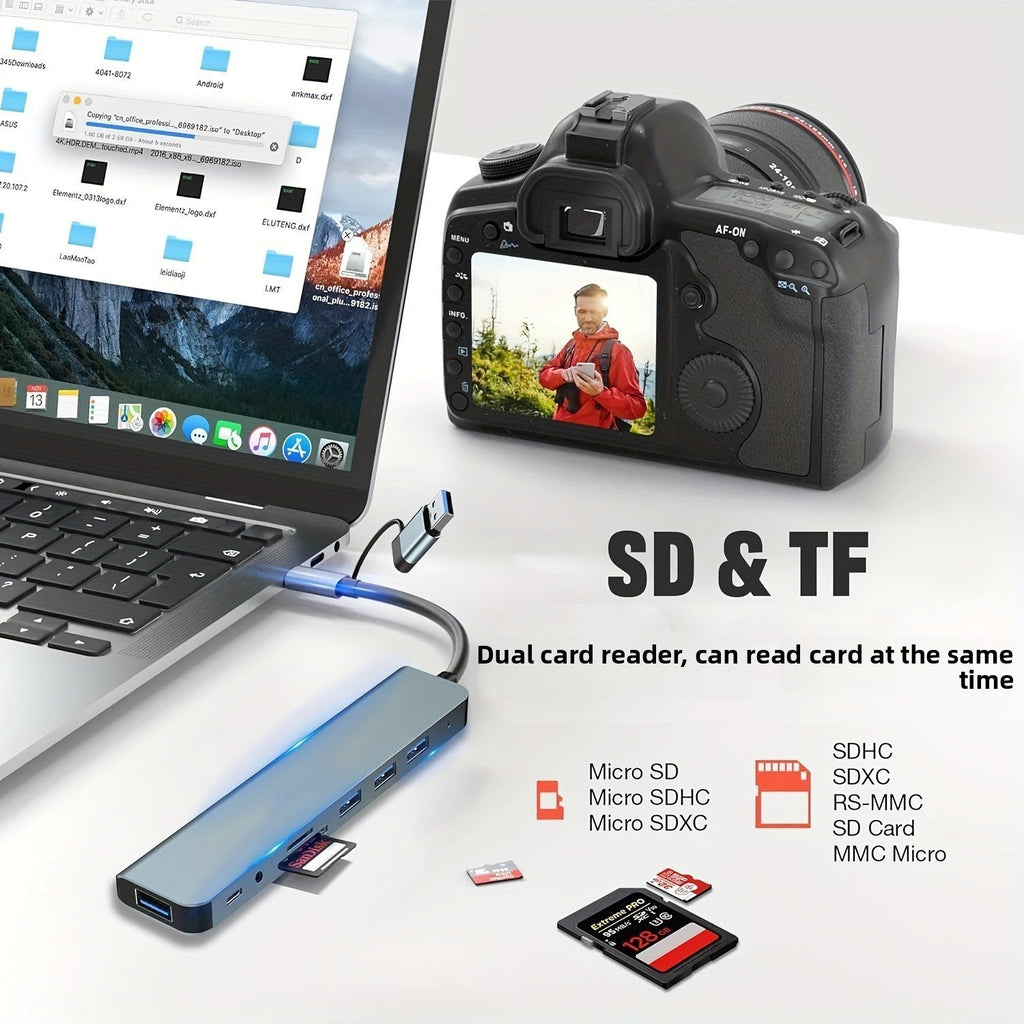 Two-to-seven  seven-in-one splitter docking station usb3.0 high-speed transmission hub